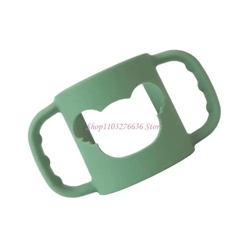 R6FD غطاء حامل محول الزجاجة ذو قبضة مريحة من السيليكون لمقبض زجاجة حليب الأطفال يشجع على تطوير الإمساك #5