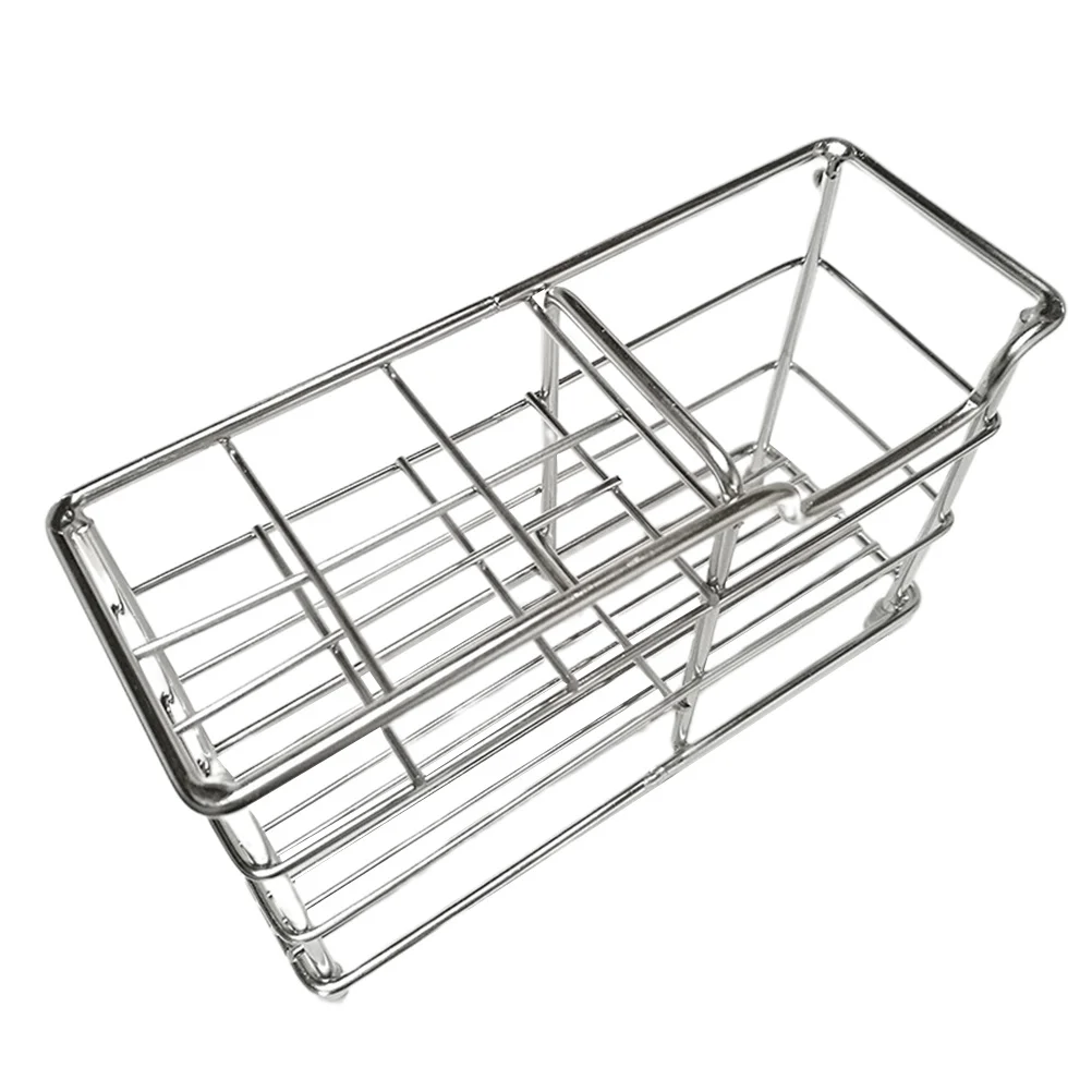 حامل تخزين فرشاة الأسنان الأنيق من الفولاذ المقاوم للصدأ مع تصميم الصرف، منظم رف معجون الأسنان في الحمام، معدني موفر للمساحة #5