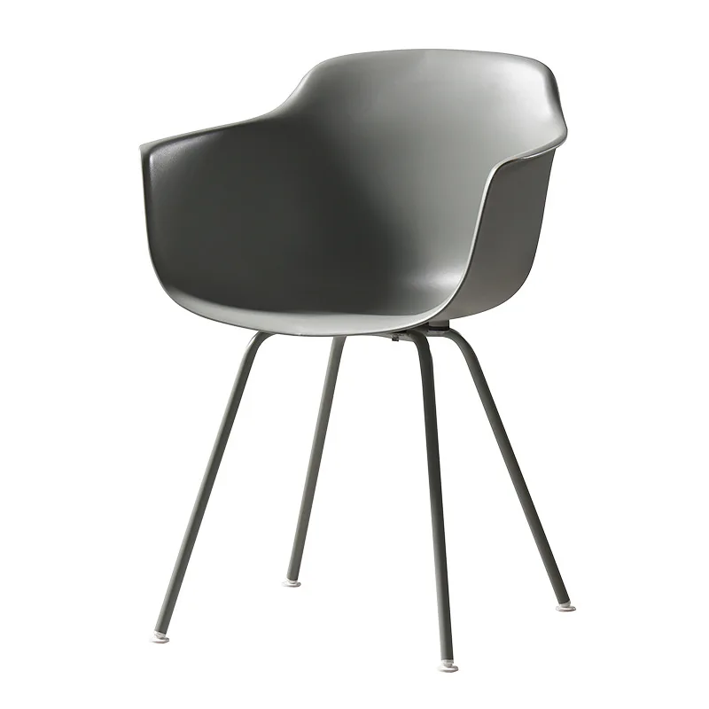 

Nordic black dining chair, household adult plastic seating, backrest restaurant industrial style dining table chair