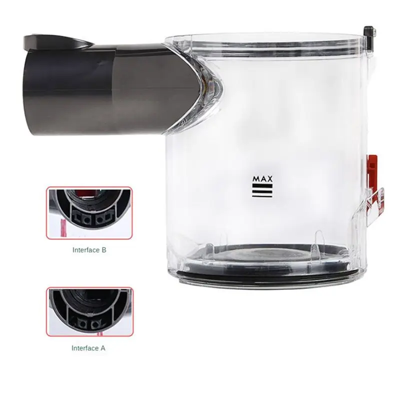 AB42-Dust Bin For Dyson V6 DC58 DC59 DC62 SV03 Vacuum Cleaner Canister, Interface Dust Bucket Replacement Accessories