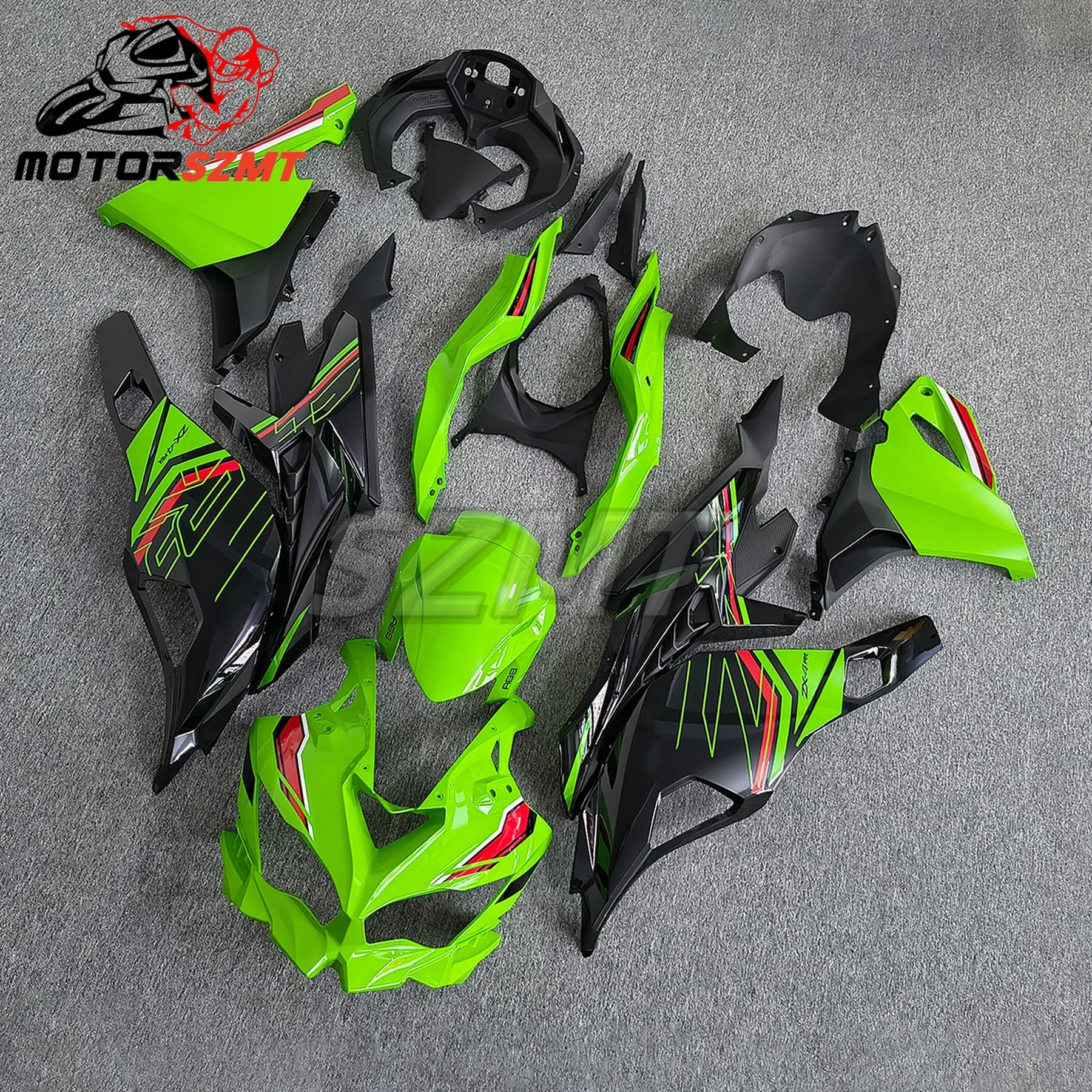 Full Fairing Kit Bodywork Cowling Green red black floral lines Motorcycle For Kawasaki ZX4R ZX 4R ZX4RR ZX25R ZX 25R 2019-2025