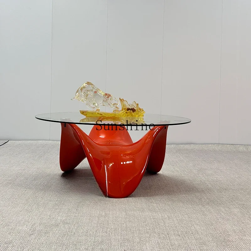 Modern minimalist same creative tea table art special-shaped fiberglass edge table  FT