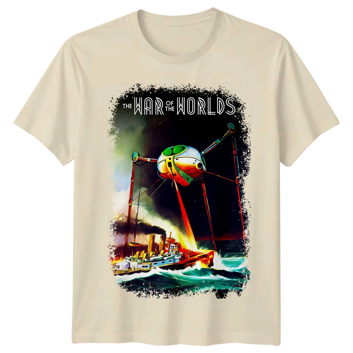 Der Krieg der Welten (1953) Film T-Shirt Damen Herren Baumwoll-T-Shirt Lässiges Sommer-Oversize-Humor-Kurzarm-Streetwear-Oberteil – Detail 5