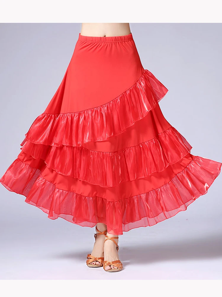 New Style Performance Modern Dance Costume Tango Dance Skirt Ballroom Dance Costume Flamenco Skirts Stage Waltz Skirts