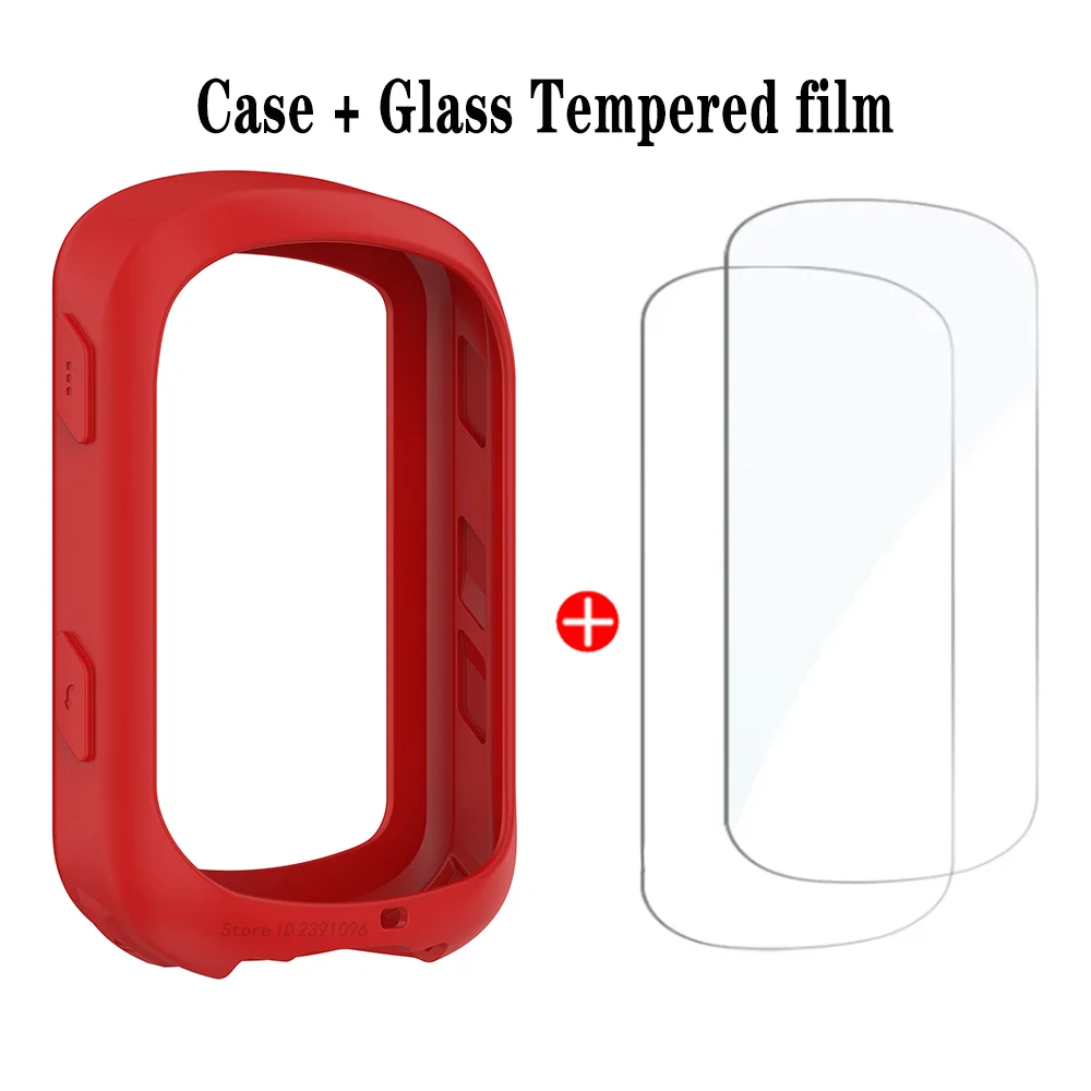 TPU Silicone Case+2Pcs Tempered Glass For Garmin Edge 840 540 GPS Stopwatch Protective Cover 540 Screen Protector Cover Bumper