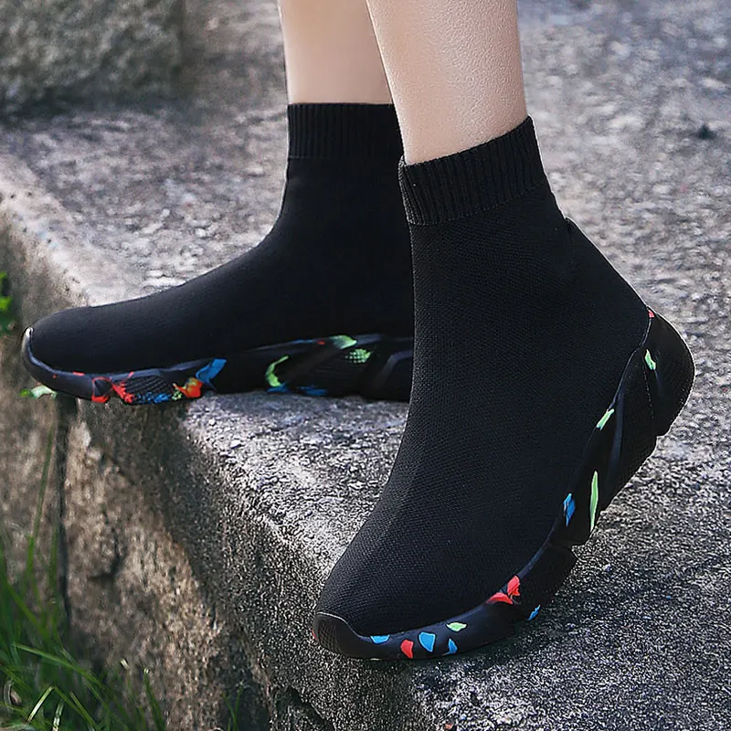 MWY Women\'s Sports Shoes High Top Warm Socks Shoes Casual Sneakers Men Zapatillas De Mujer Ofertas Walking Shoes Size 35-47