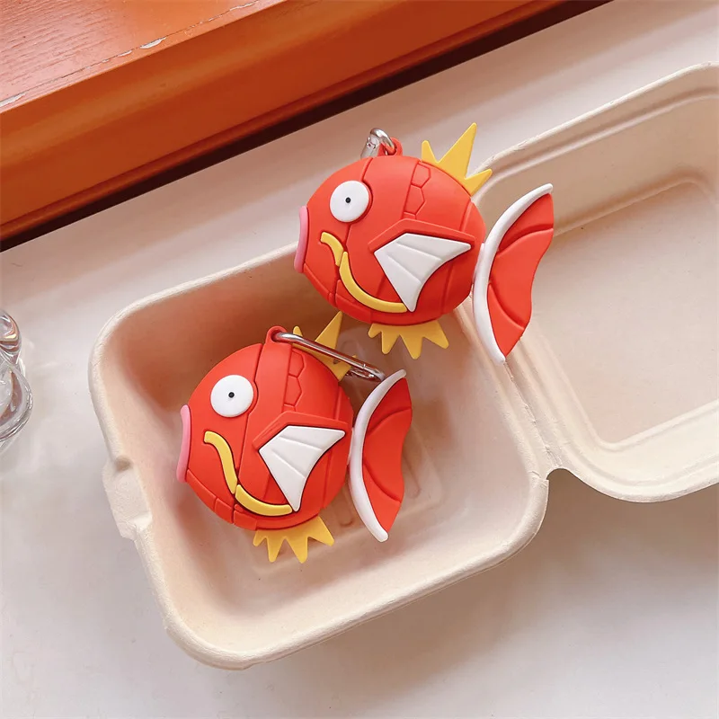 Kawaii Magikarp حقيبة سماعة الاذن ل AirPods 1/2 3 Pro الكرتون سماعة لاسلكية تعمل بالبلوتوث سماعة سيليكون واقية الملحقات