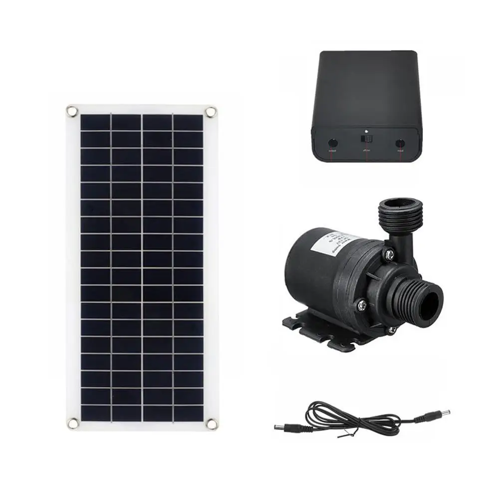 800L/H Water Pump 12V Solar Panel Power Bank Set Ultra-quiet Submersible Water Pump Motory Fish Pond Garden Fountain Decoration