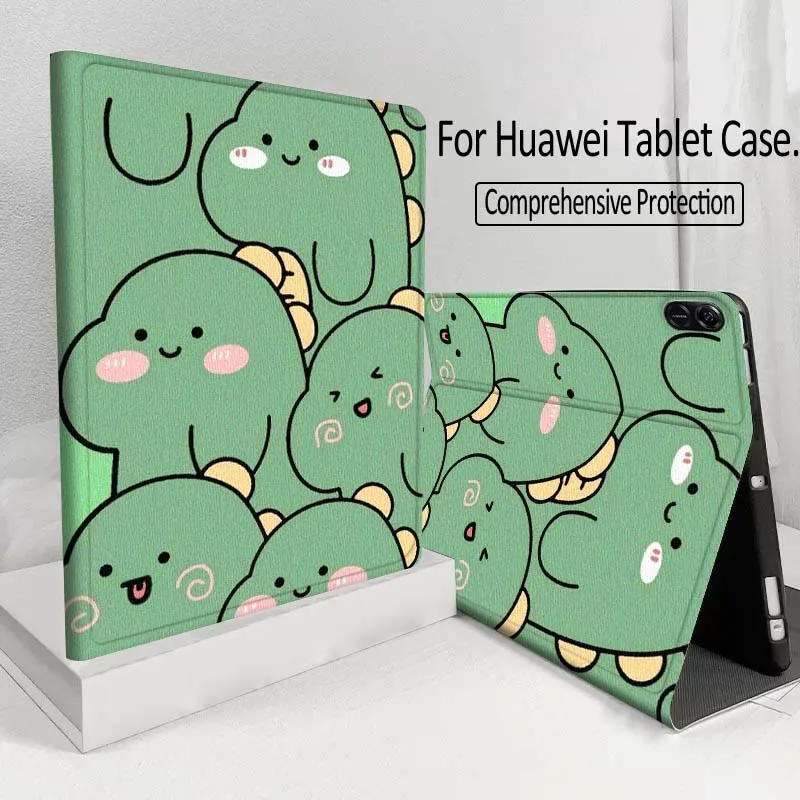 Cute cartoon dinosaur For Huawei MatePad M5 T5 SE 11 Pro Honor Tab 5 V7 V8 X9 GT 10.1 10.8 Inch Tablet Case