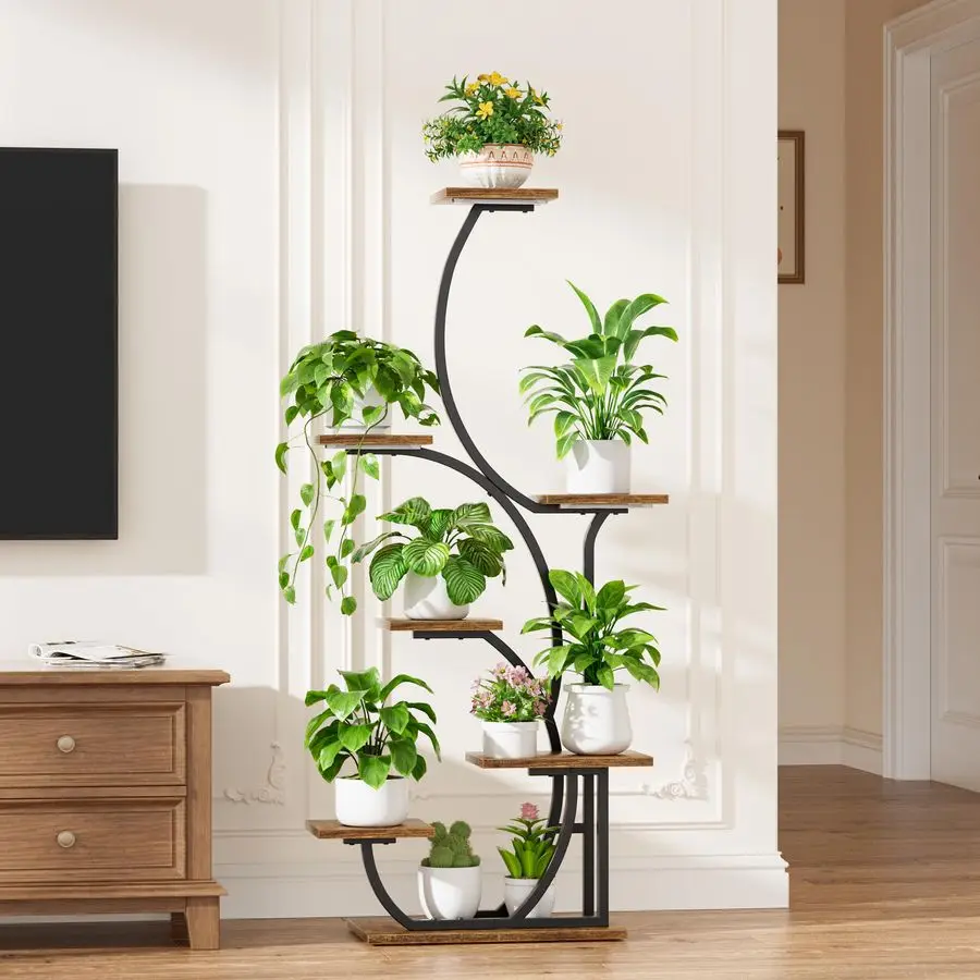 

Stand Indoor with Grow Lights Lighted Indoor Plant Shelf, 57 7 Tier Corner Plant Stands for Indoor Growing, Tall Flower Display