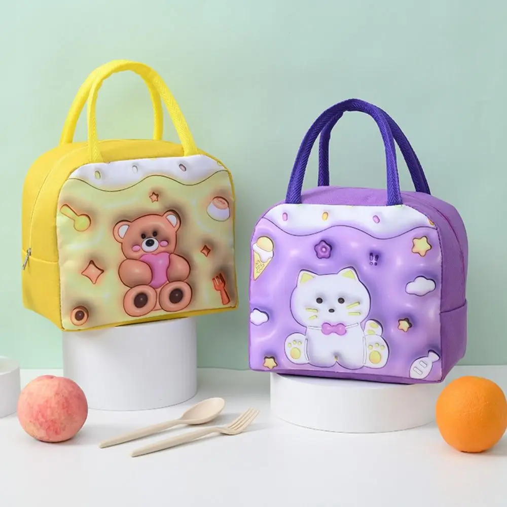 

Oxford Cloth 3D Stereoscopic Lunch Bag Lunch Box Accessories Expansion Cartoon Lunch Bags Aluminum Foil Thermal Bag