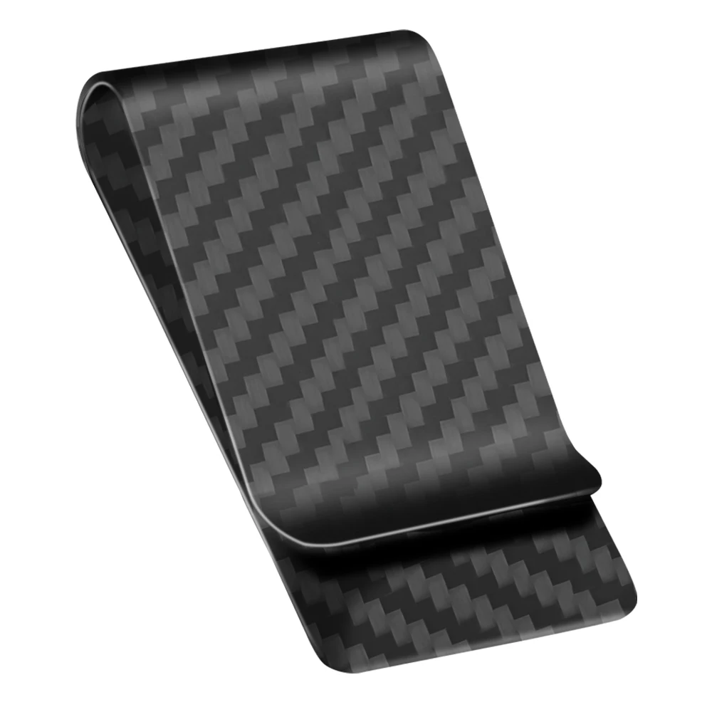 High Quality Real Carbon Fiber Money Clip Slim Front Pocket Wallet Up To 50 Bills Minimalist Wallet For Men Gift