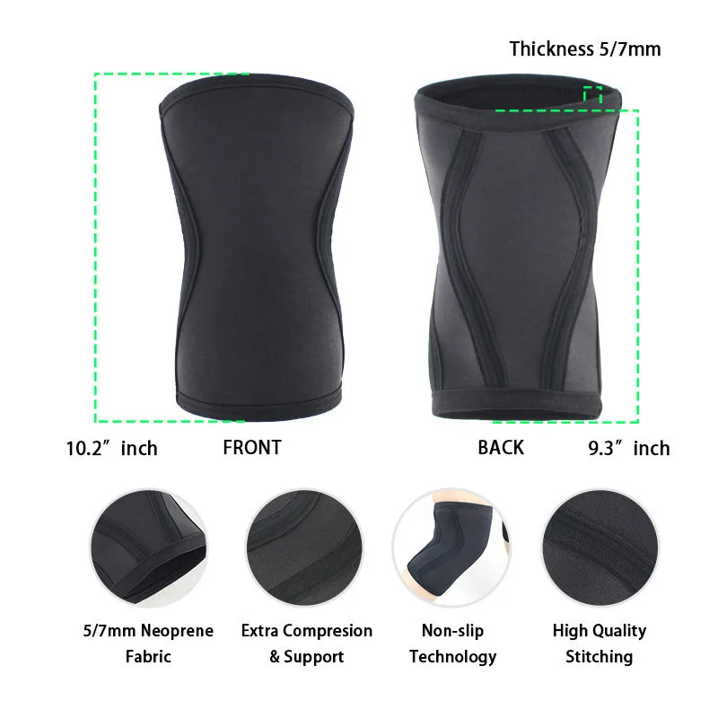 New 1pcs Diving Material Knee Pads Squat Weightlifting Exercise Knee Sleeve Shock Absorption Pressure Prevent Knee Joint Injury