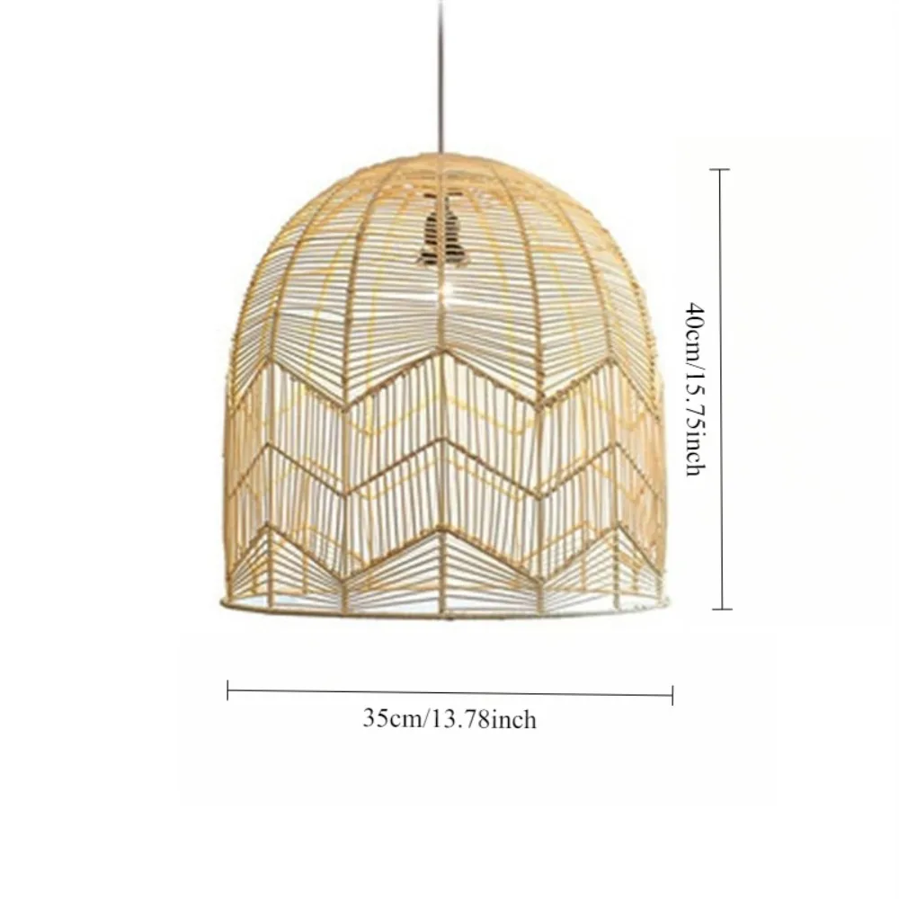 

Bamboo Hand-woven Art Pendant Lights Retro Pastoral Rattan Chandelier Lights for Dining Island Bedroom Cafe Garden Passage