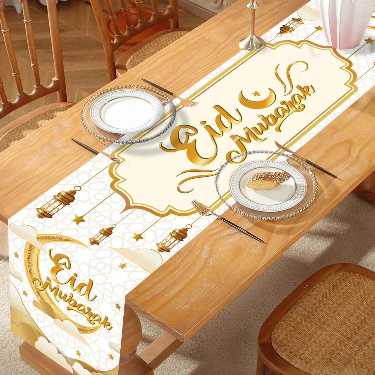 Ramadan Table Runner Decoration 2025 EID Mubarak Decor For Home Tablecloth Ramadan Kareem Islamic Muslim Party Eid Al Adha Gifts
