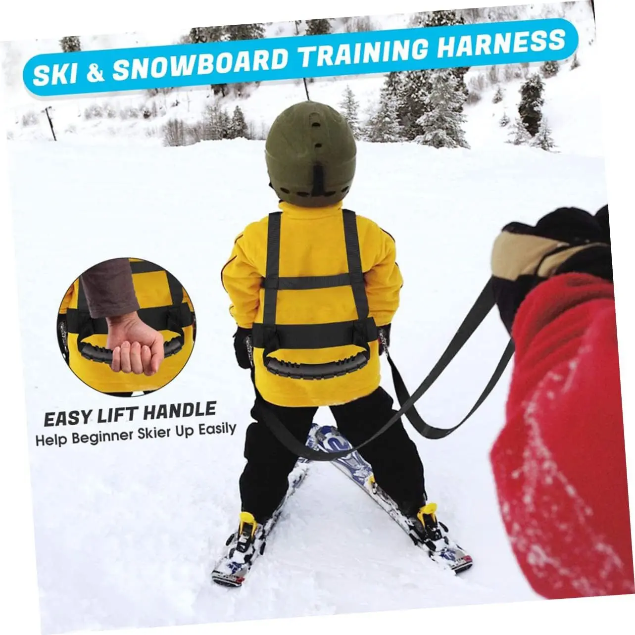 Beginner Skiing and Skating Training Safety Belt Suitable for Walking on Snow and Ice in Winter, Anti-Fall Traction Rope