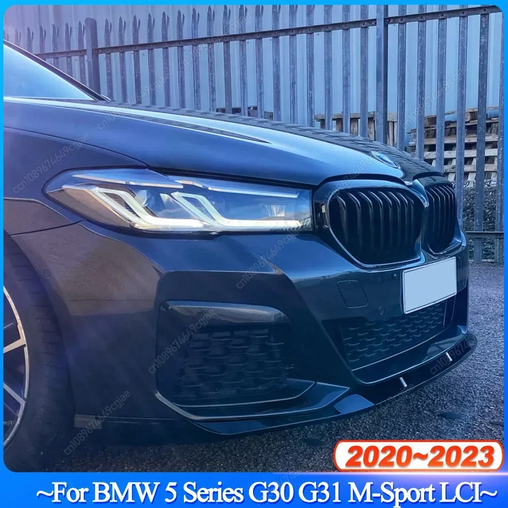 

For BMW 5 Series G30 G31 M-Sport 520i 520d 530i 530d M550i 2020-2023 Front Bumper Lip Spoiler Splitter Diffuser Deflector Black