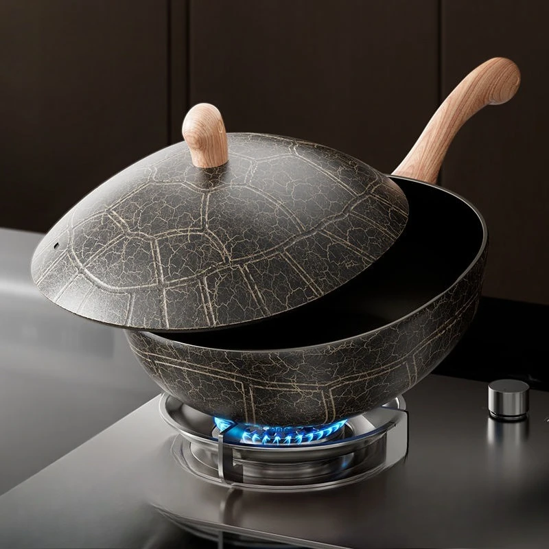 

Multifunctional Xuanwu Titanium Shield Cooking Health Wok Pot Non-Stick Pan Kitchen Utensils Kitchen Practical Cookware Saucepan