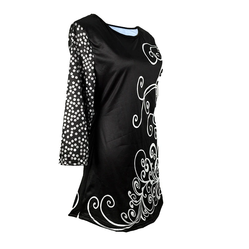 Große Größe 5XL Gedruckt frauen Tuniken Bluse Schwarz Halbe Hülse Weibliche Tunika Tops 2021 Sommer Neue Casual Mode Damen blusen