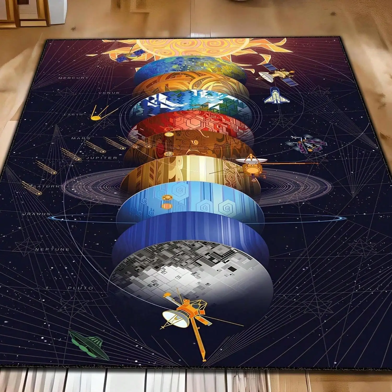 Galaxy Carpet, Solar System Carpet, Space-Themed Carpet, Planet Decorative Carpet, Outer Space Carpet, Astronomy-Themed Carpet
