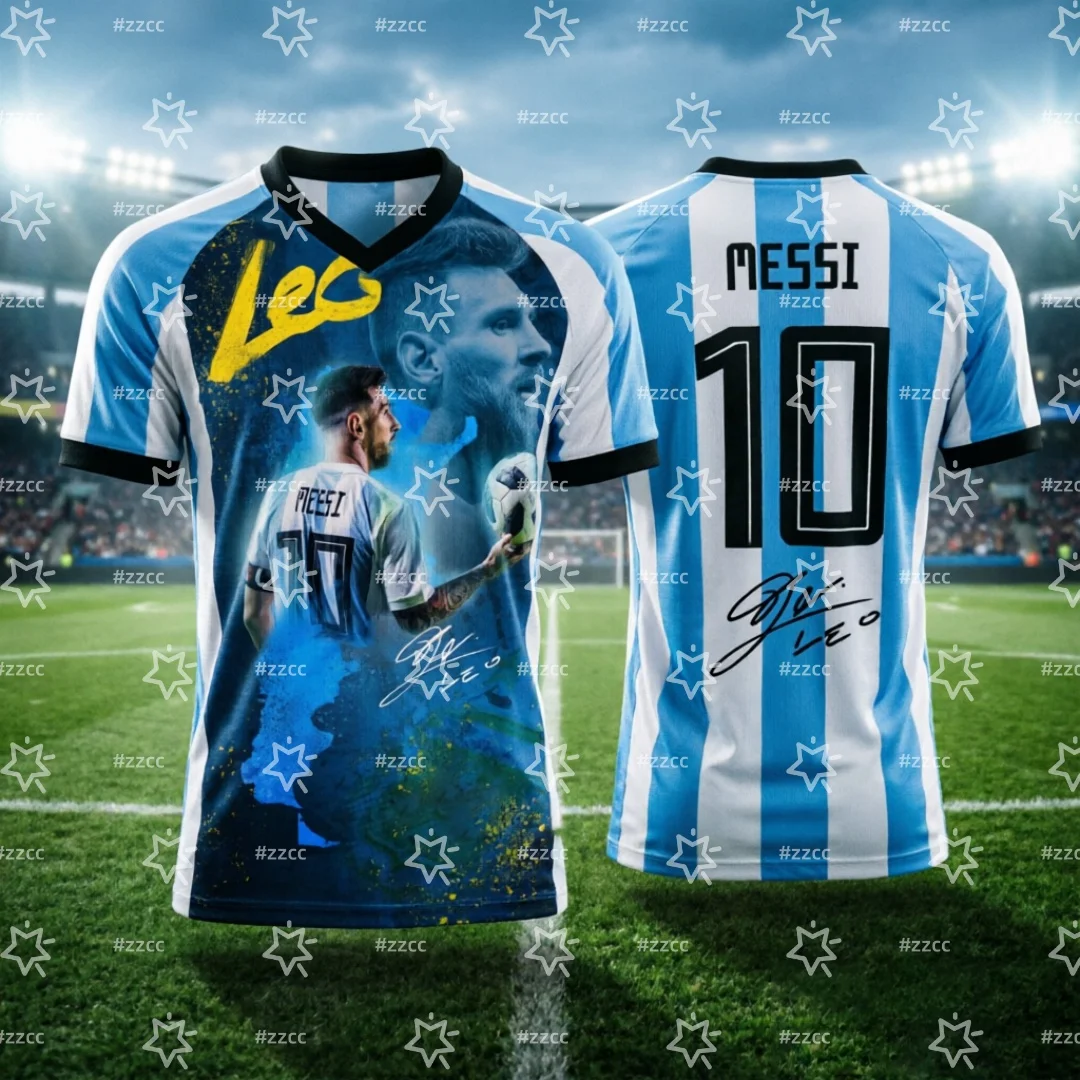 Maillot de football commémoratif Messi Argentine 2026 – T-shirt sport d'été pour homme, vêtements pour enfant, tee-shirt Y2K, maillot de cyclisme pour femme ﻿