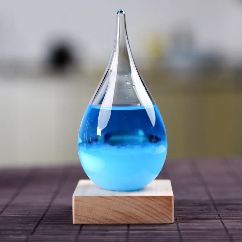 Crystal Transparent Storm Glass Bottle Barometer Bottles Weather Forecast Stylish Desktop Water Drop Weather Station Gift Decor