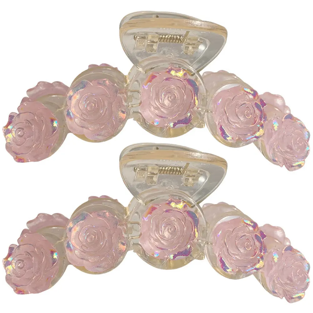 

2Pcs Acrylic Camellia Hair Claw Clips Large Flower Jaw Clips for Women Thick Long Hair Fast Styling Daily Wear