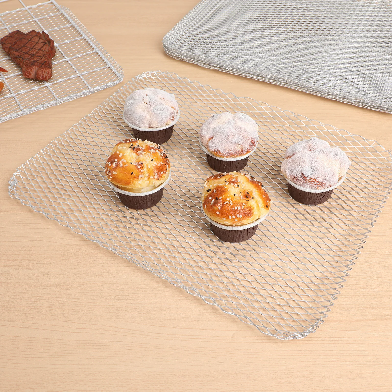 

Outdoor BBQ Grill Mesh Mat 10pcs Aluminum Baking Sheet for Camping Grilling Non Stick Barbecue Accessories