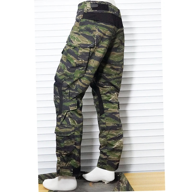 Polyester Cotton Outdoor Sports G3 Camouflage Green Tiger Pattern 3 Long Pants