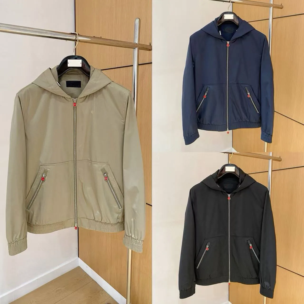 

Italian Kiton autumn and winter new business casual hooded jacket old money style men's windproof light trench coat