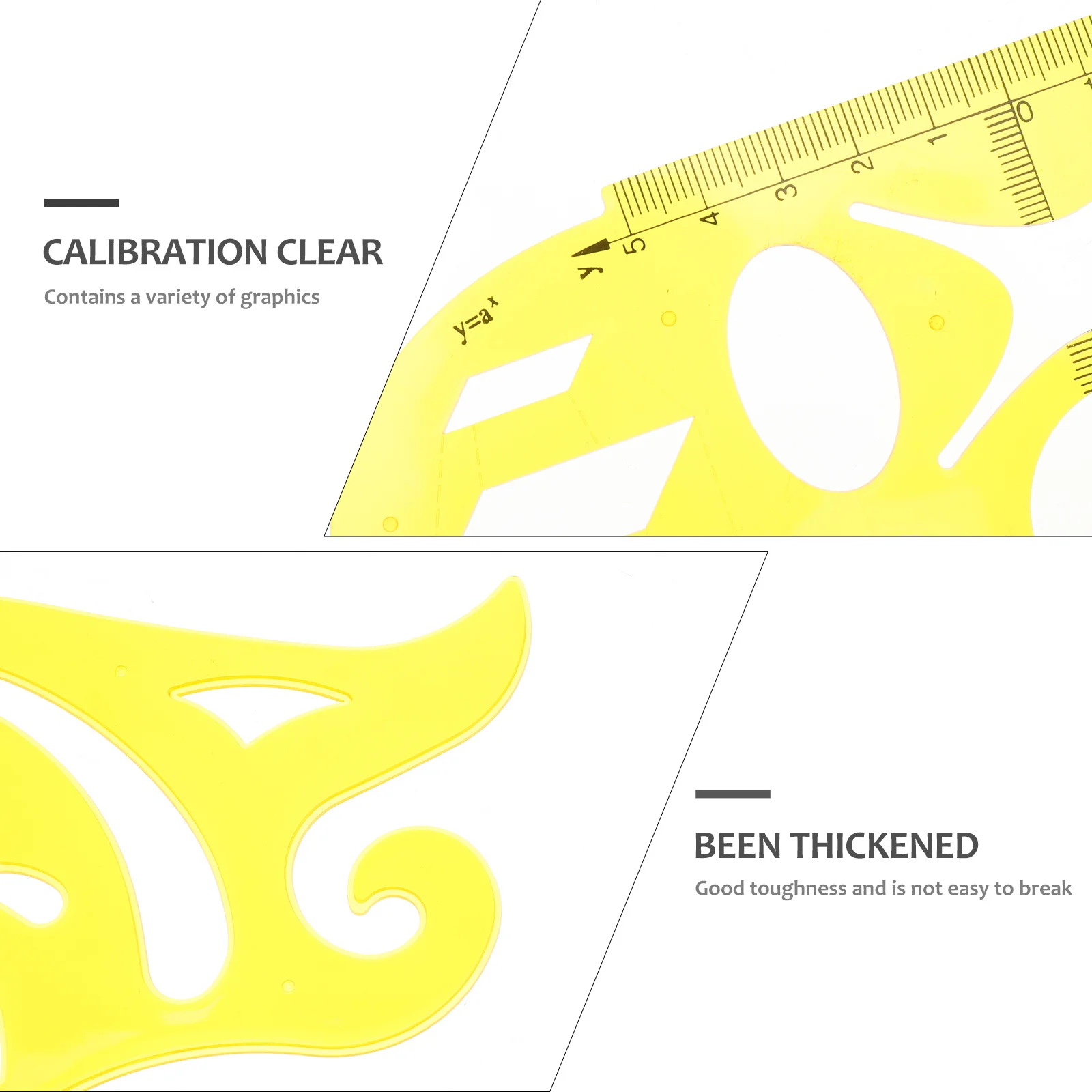 4 قطع من قوالب الرسم الهندسي مساطر الرسم البلاستيكية لقياس الصياغة الفنية الهندسية #3