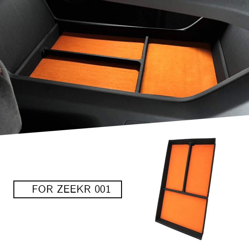 Suitable for 21-24model year Zeekr001 central control lower storage box, ABS suede material, interior storage box storage, embed