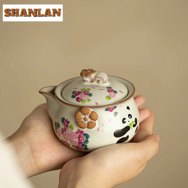 

200 мл китайское свиное масло замороженное Ru Kiln Gaiwan милый сокровище бутылка горшок чайная варенья чайник крышка чаша коллекция чайных церемоний