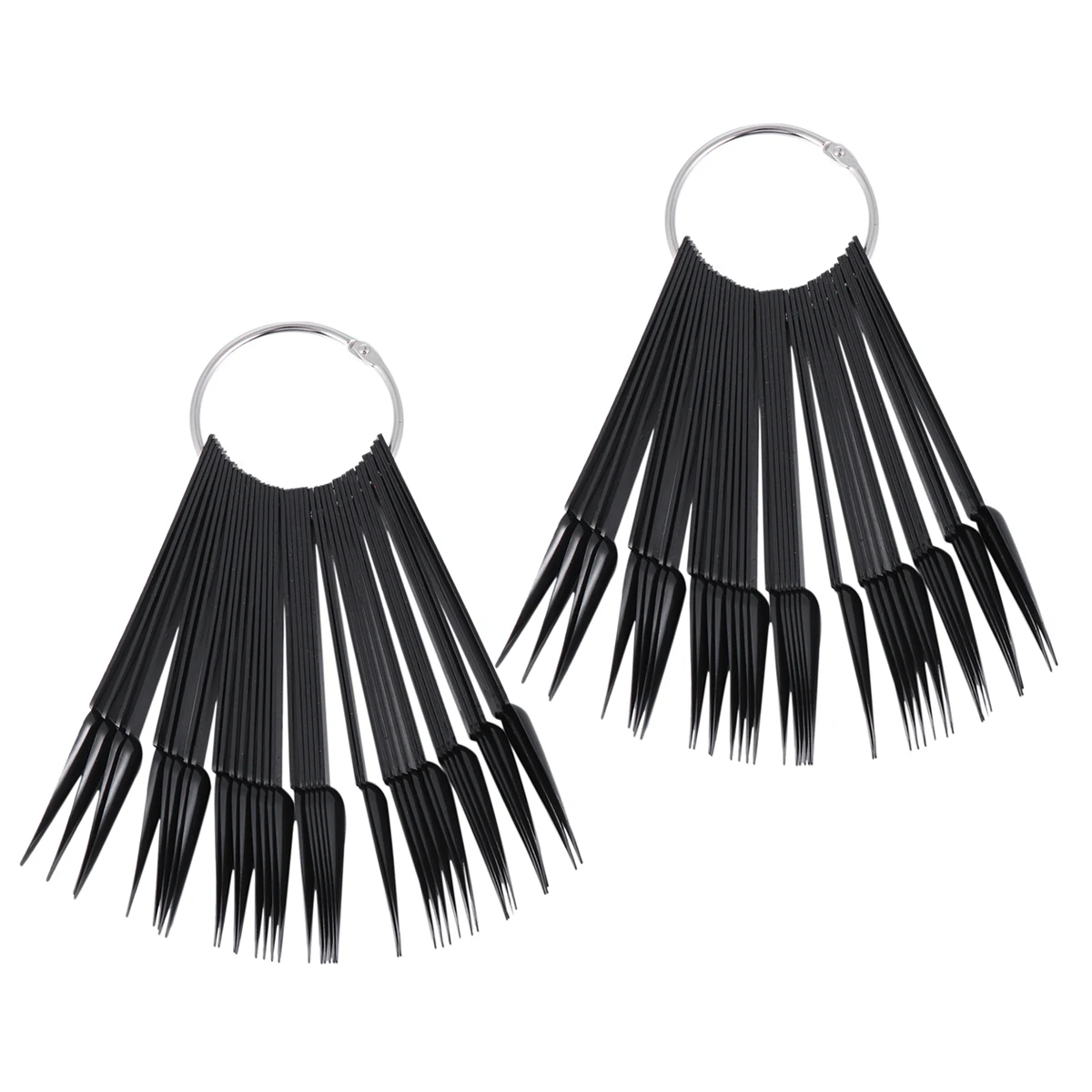 

40pcs Color Card Display Board Nail Art Practice Kit Fan Shape Portable Nail Display Tips With Round Ring Sticks Color Plates