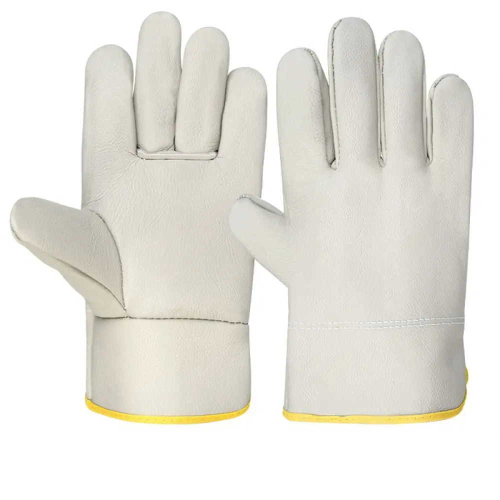 Heavy Duty Cowhide Leather Welding Gloves Flexible Short Cuff Hand Protection For Professional Metal Welding