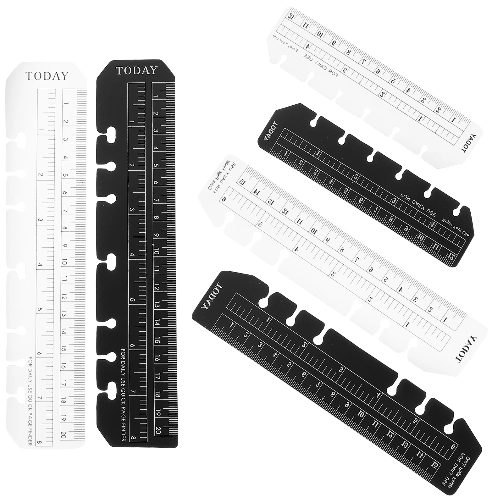 12 Pcs Loose-leaf Marking Ruler Page Marker Plastic Planner Bookmark Drawing Pp