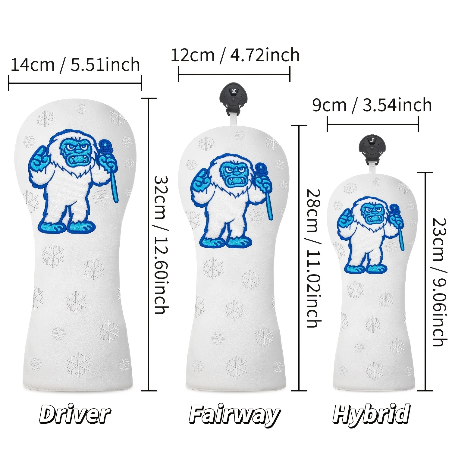 1pc/3pcs Snow Ape Pattern Golf Club Head Cover, Durable Protective Accessory, Suitable for Men and Women Golf Enthusiasts, image 6