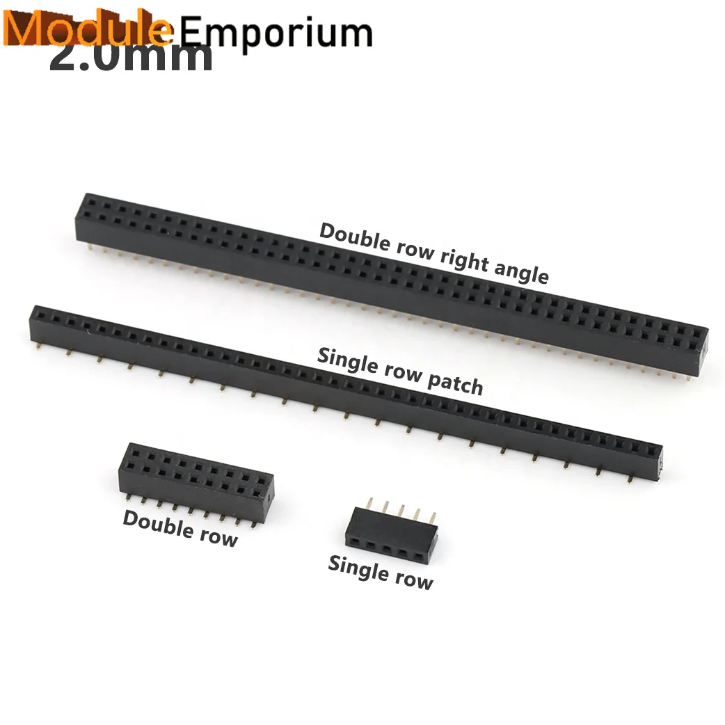 Embase de broche à double rangée simple, douille 600, embase de broche 2mm, 2.0mm