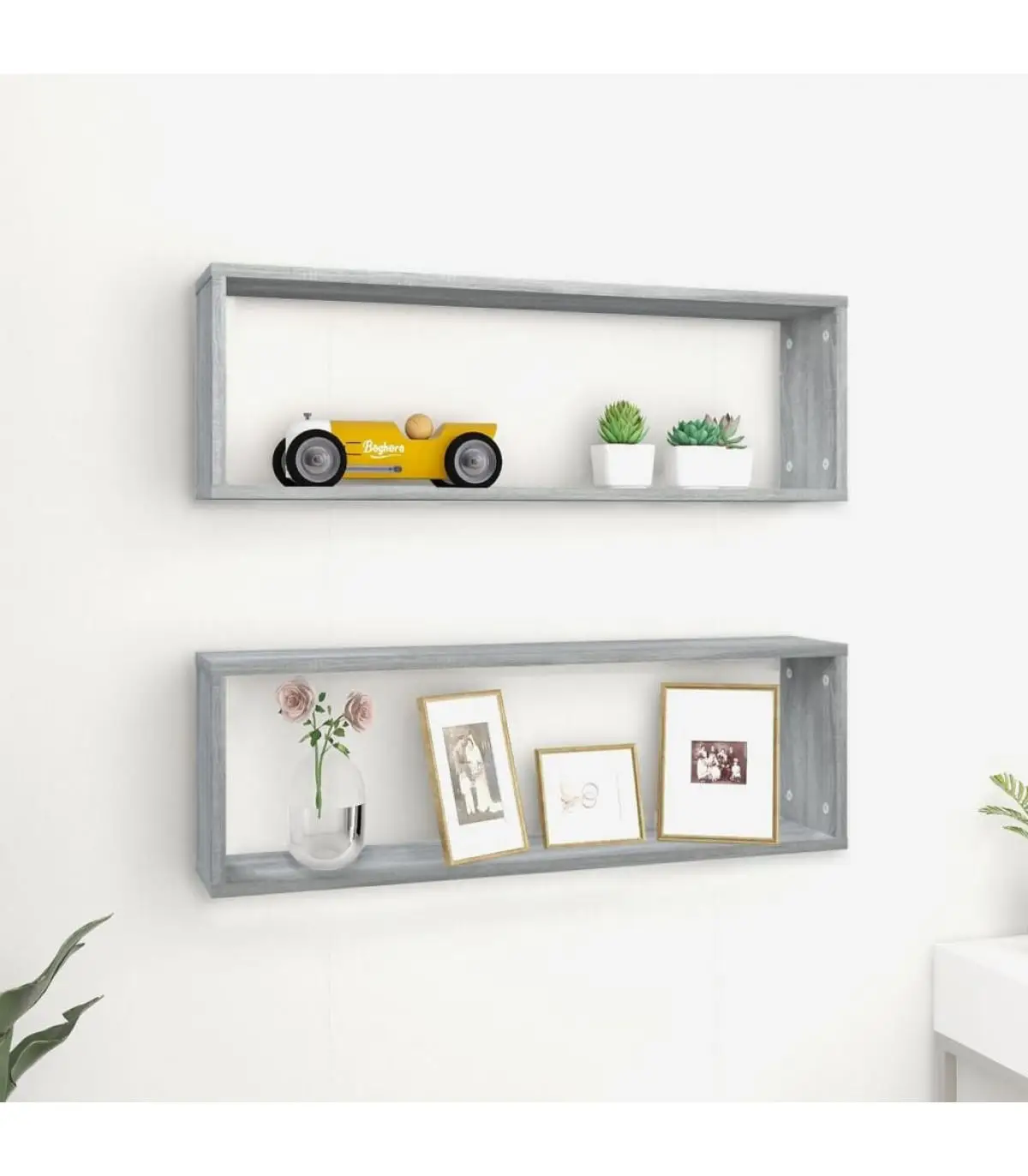 2 Pcsonoma wooden wooden square 80x15x26,5cm shelves and shelves