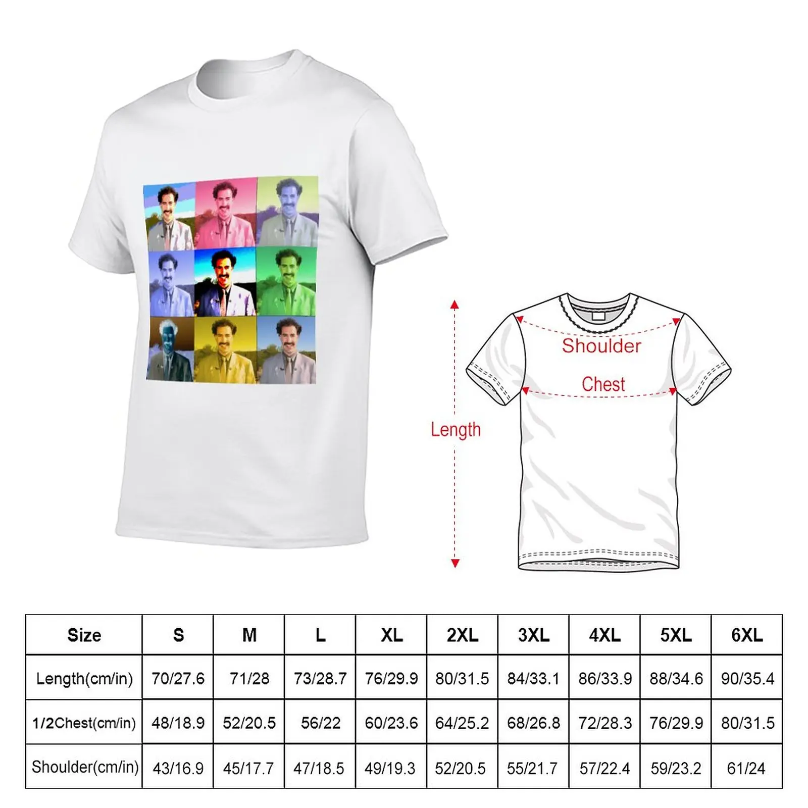 New Borat Collage T-Shirt vintage clothes plain t-shirt graphic t shirt summer clothes mens graphic t-shirts funny