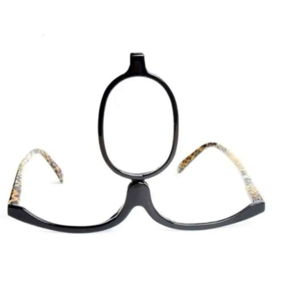 Folding Round Reading Glasses Women Men Rotating Makeup Presbyopia Eyeglasses Flip Down Lenses Cosmetic Magnifying Eyewear