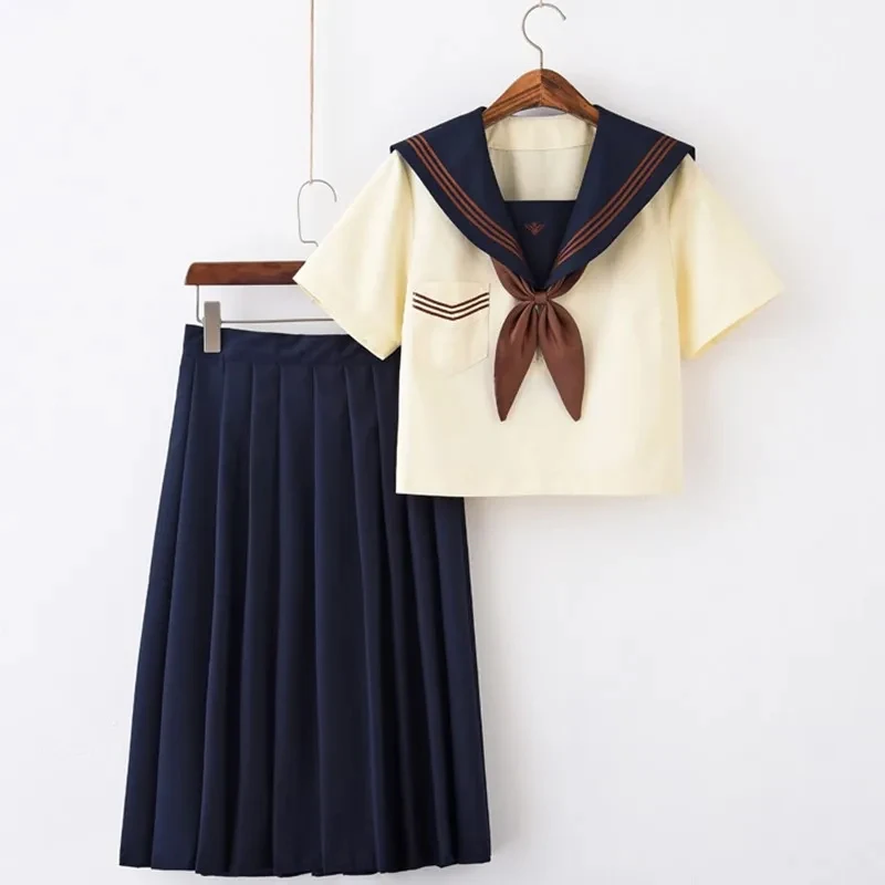 التطريز الياباني الجديد ثلاثة كتب JK موحدة بحار موحدة نمط الكلية بأكمام طويلة نمط الكلية مطوي تنورة البدلة