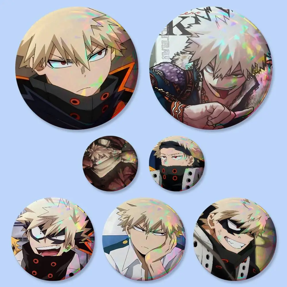 1pc Cool Guy Bakugou Katsuki Anime My Hero Academia Badges 25 32 75 Mm Round Cosplay Pin Bag Decor Friends Gifts Brooch Souvenir