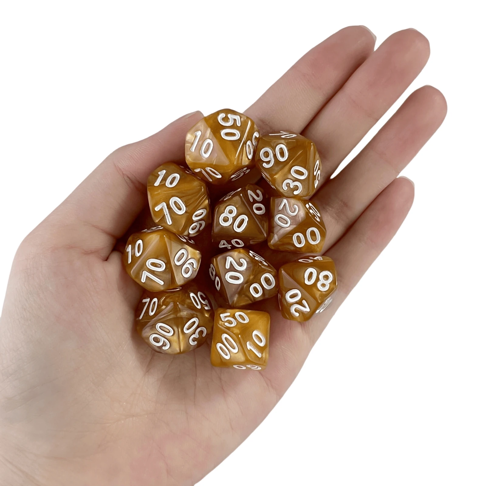 10 قطعة D10(00-90) النرد تأثير الرخام نرد متعدد السطوح للعبة اللوحة DND COC RPG