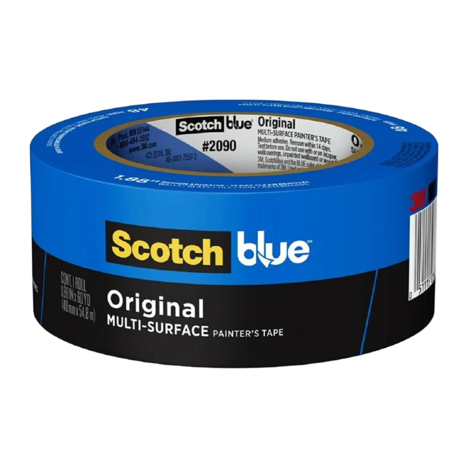 Painters Tape Original Multi-Surface Painters Tape, 1.88 In. x 60 Yds, Blue, Paint Tape Protects Surfaces & Removes Easily, Pa