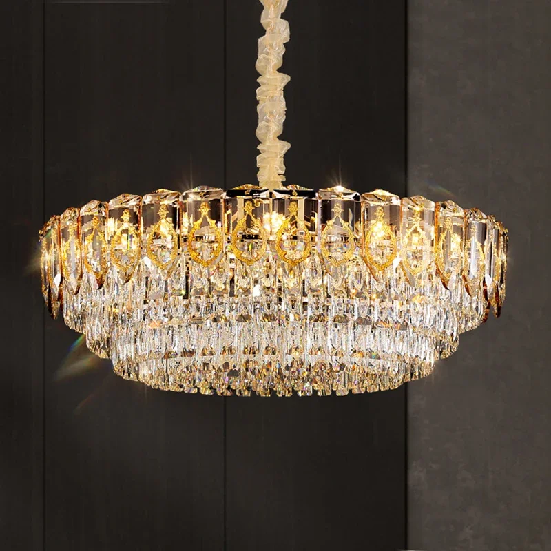 

Luxury Crystal Pendant Lights Living Room Modern Ceiling Lamp Pendant Lights Chandelier Decoration Indoor Lighting Lustres LLPL