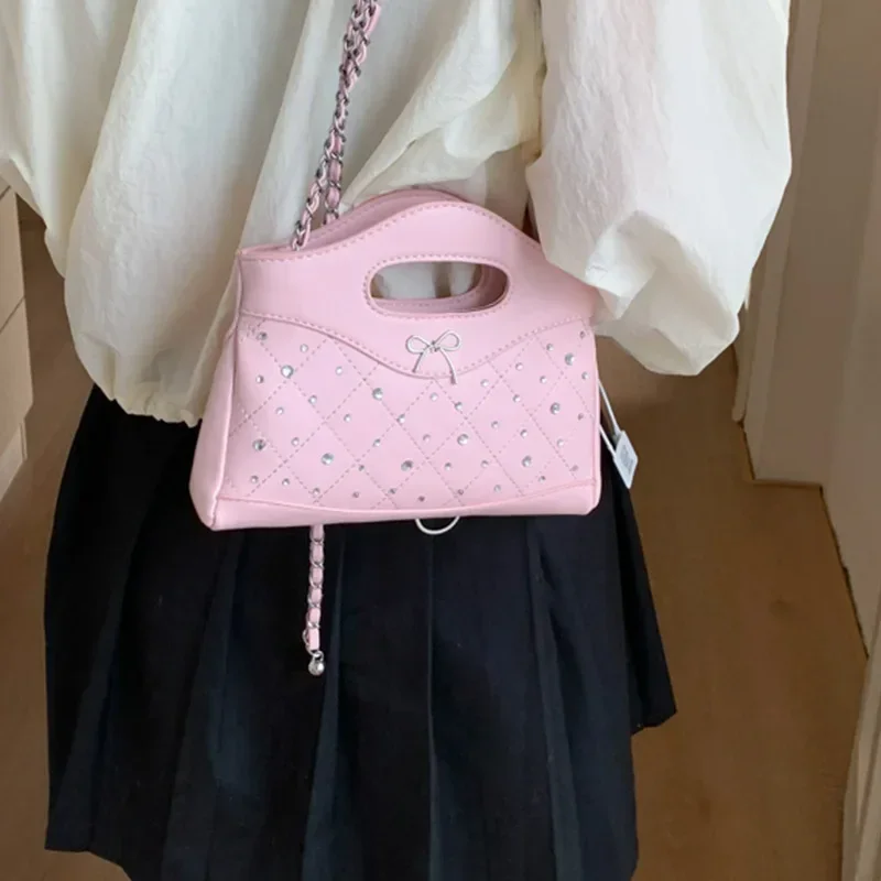 

2025 Women's Niche High-end Clutch - Diamond Chain Versatile Shoulder Messenger Fashion Bag for Party & Dinner