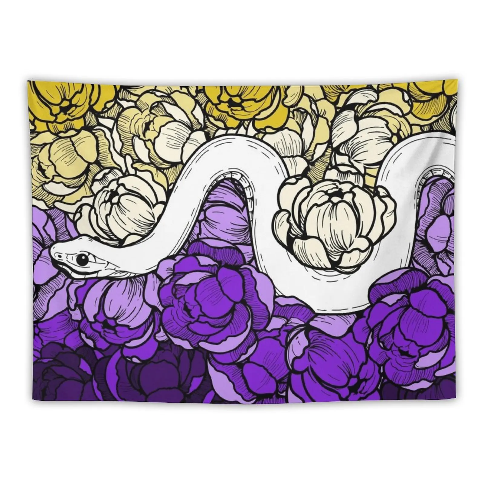 

Yellow and Purple Peony Garden Tapestry Decoration Aesthetic Decorations For Room Decoration Pictures Room Wall Tapestry