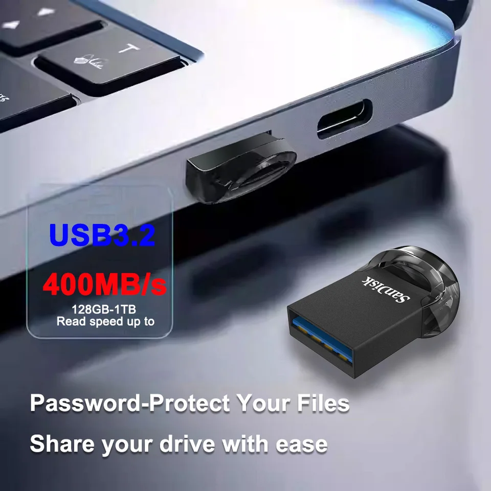 サンディスク ウルトラ フィット USB 3.2 フラッシュドライブ 128GB
