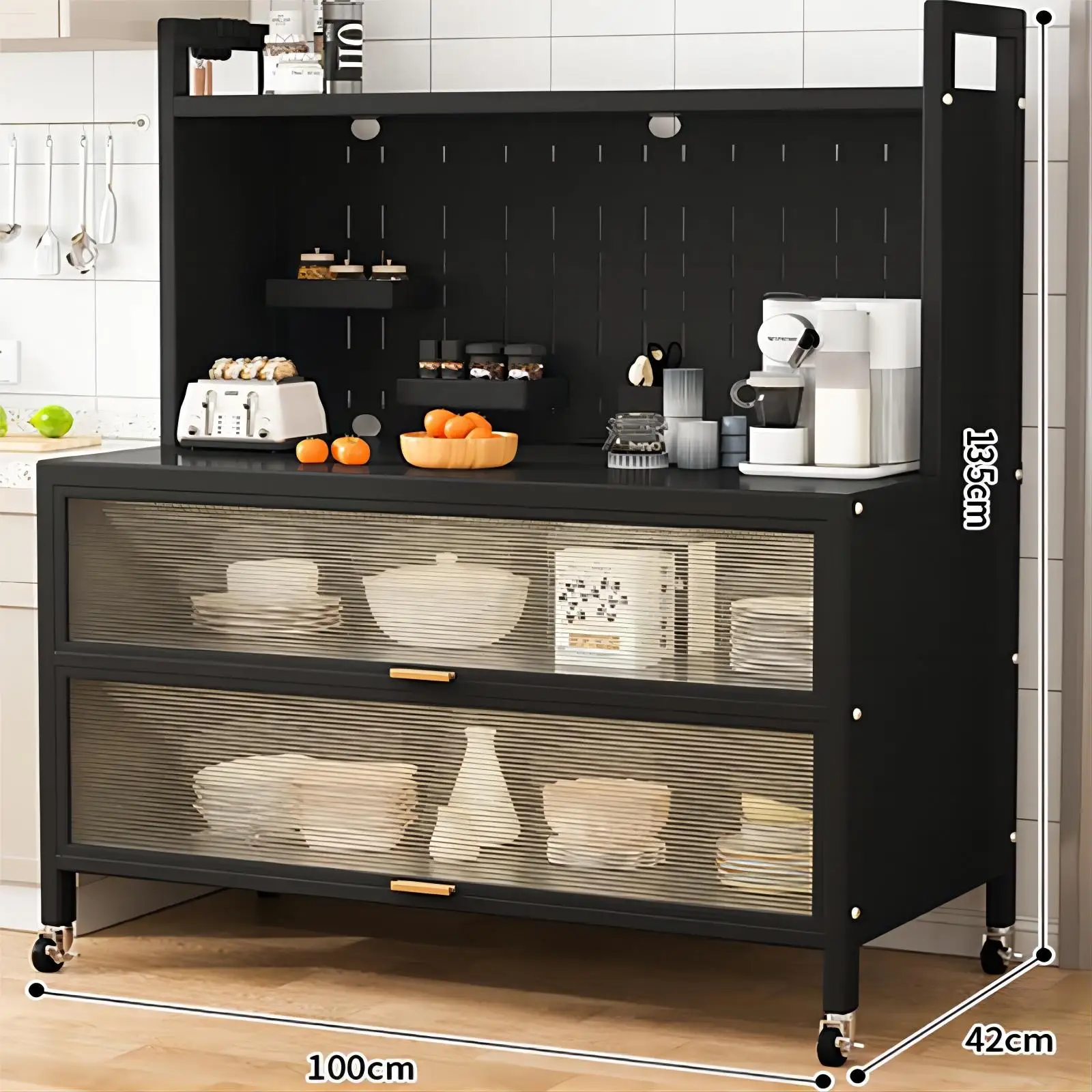 

Hot Sale 5-Tier Kitchen Storage Rack with Flip-Door Bakers Pantry Cupboard Cupboard Holder for Kitchen Organization